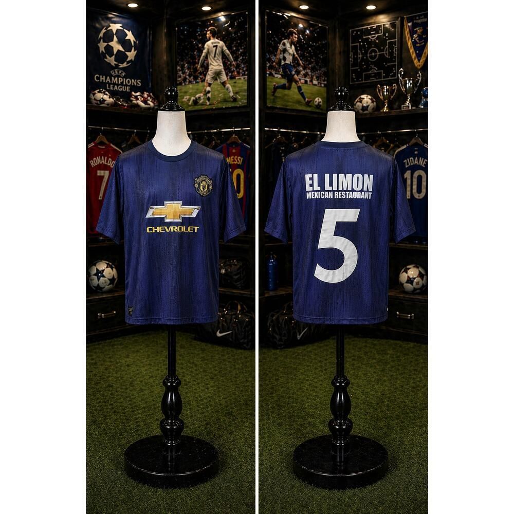 Manchester United Jersey Blue Chevy Sponsor #5 El Limon Soccer M